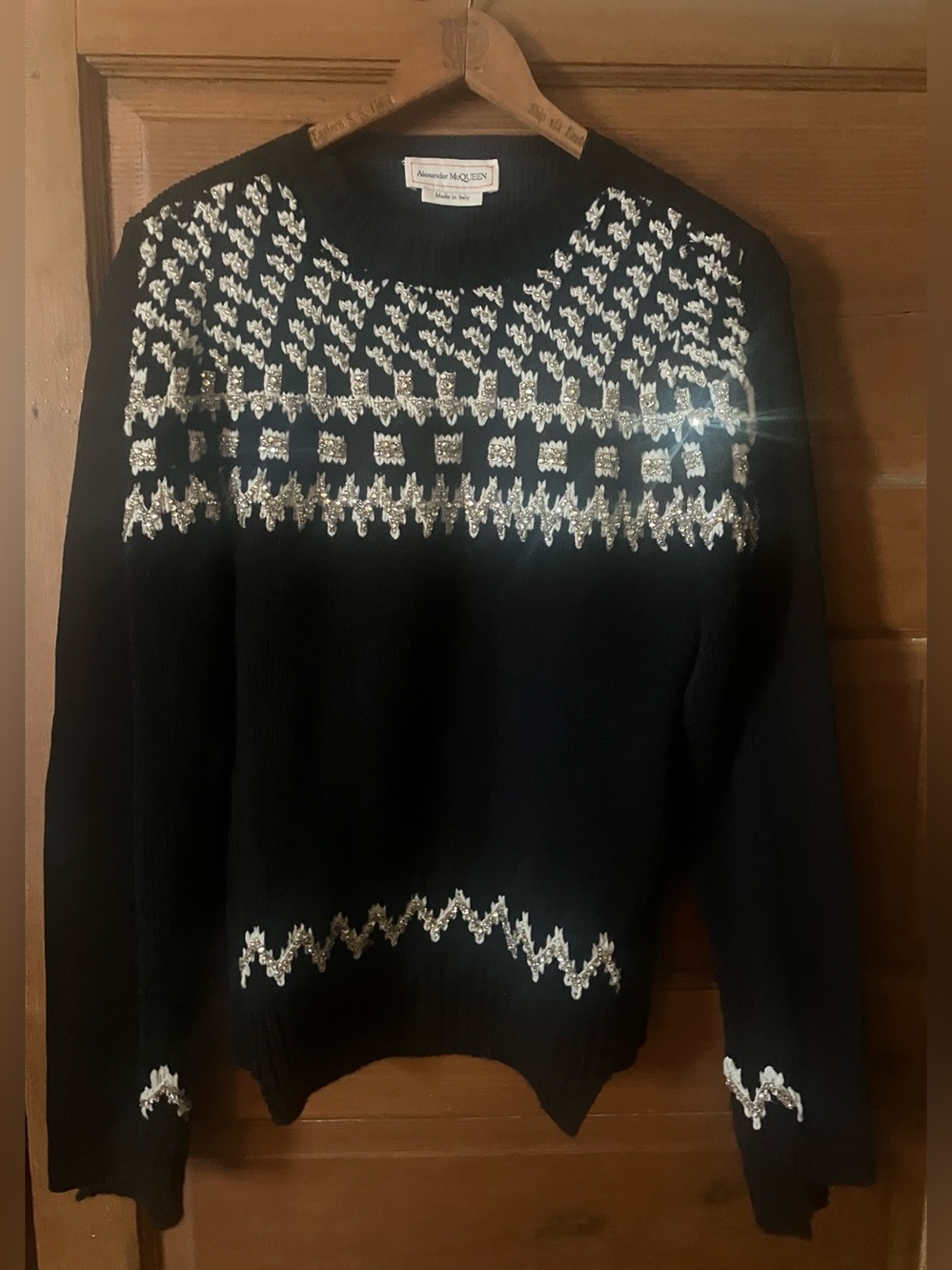 Authentic Alexander McQueen Fair Isle Rhinestone Sweater